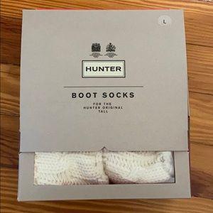 Never Worn Hunter Cable Knit White Boot Socks
